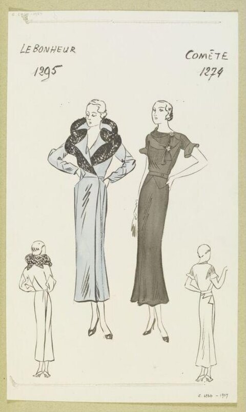 1930s Women's Fashion Sketches