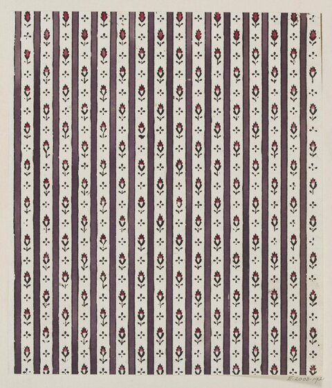 Vintage Floral Striped Textile Pattern