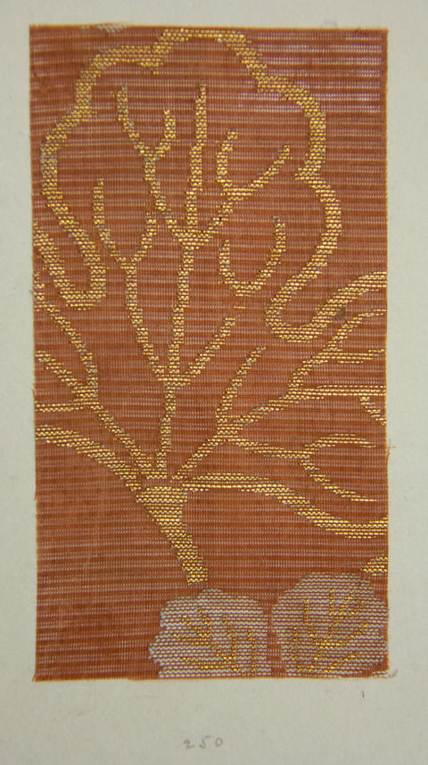 Gold Coral Pattern Textile Sample