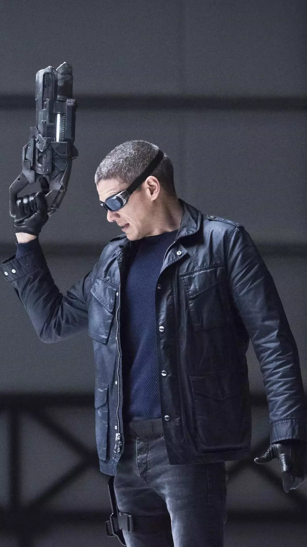 Captain Cold Holding Cold Gun