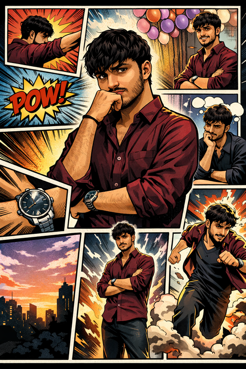 Comic Page of a Young Man