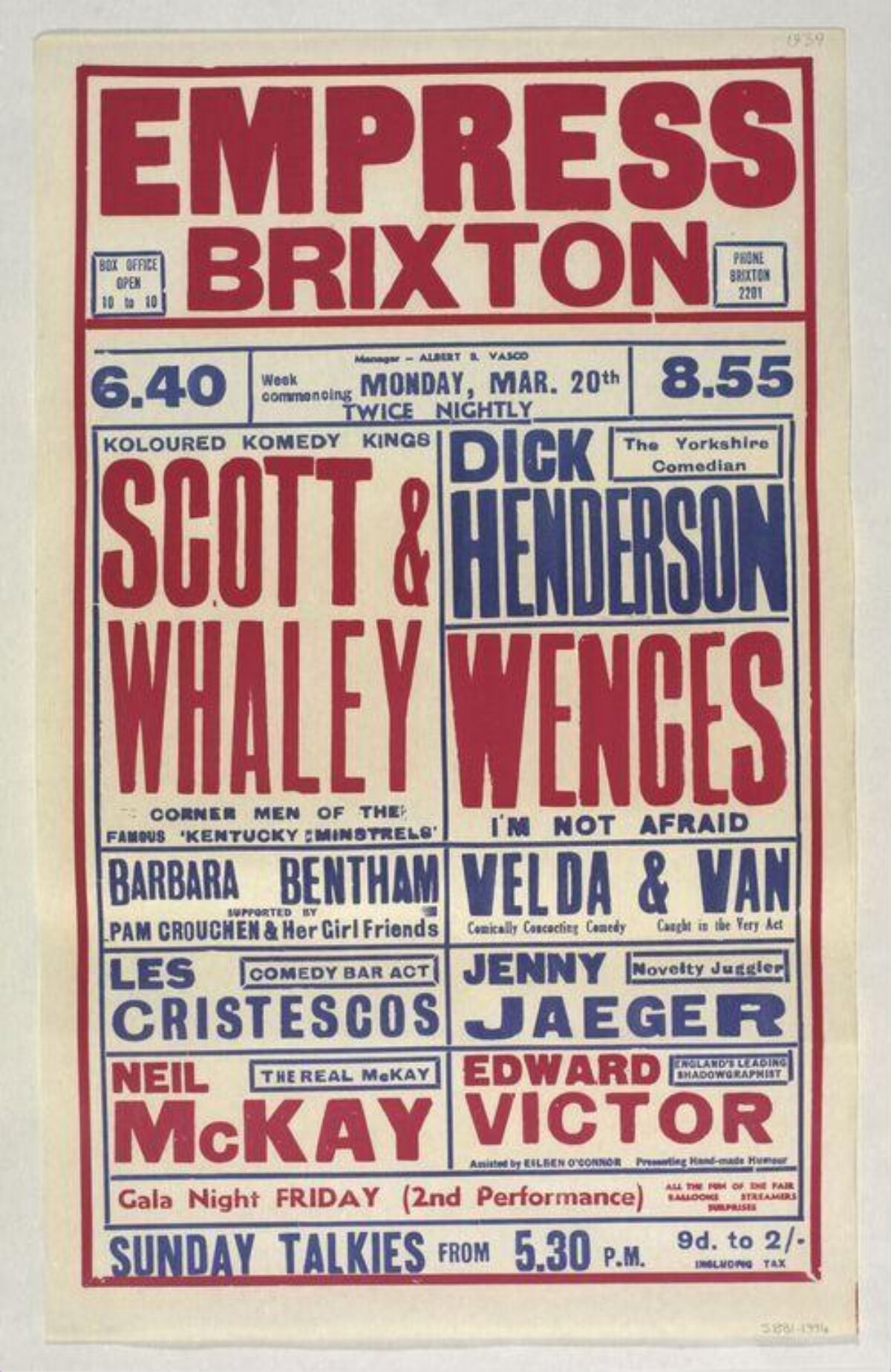 Empress Brixton Vintage Variety Show Poster