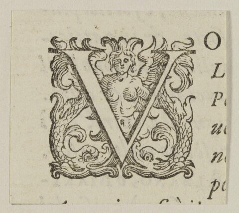 Ornate Decorated Initial Letter V