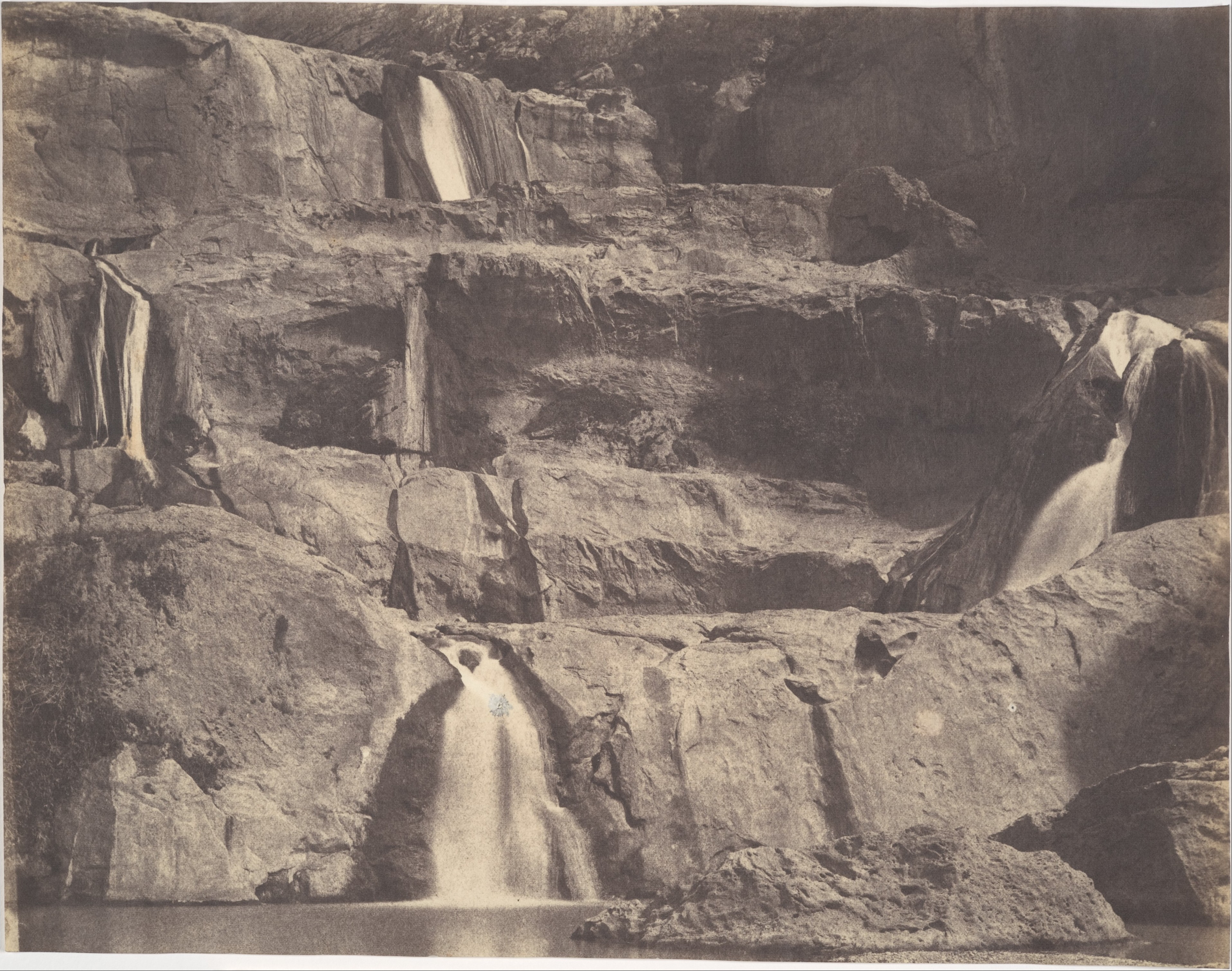 Vintage Rocky Cliff Waterfalls