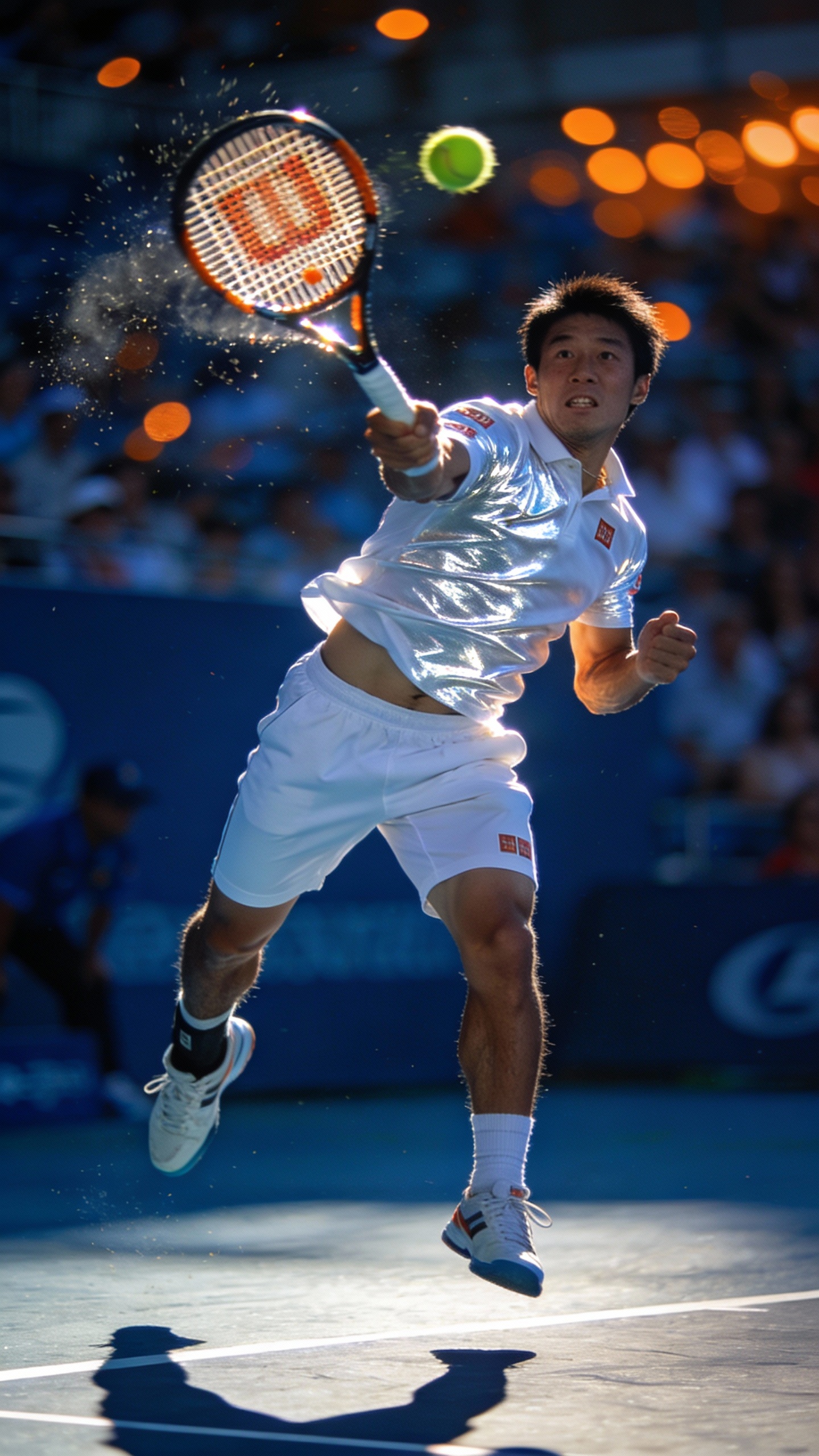 Professional Tennis Player Hitting Tennis Ball