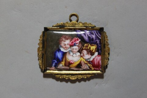 Antique Painted Enamel Pendant