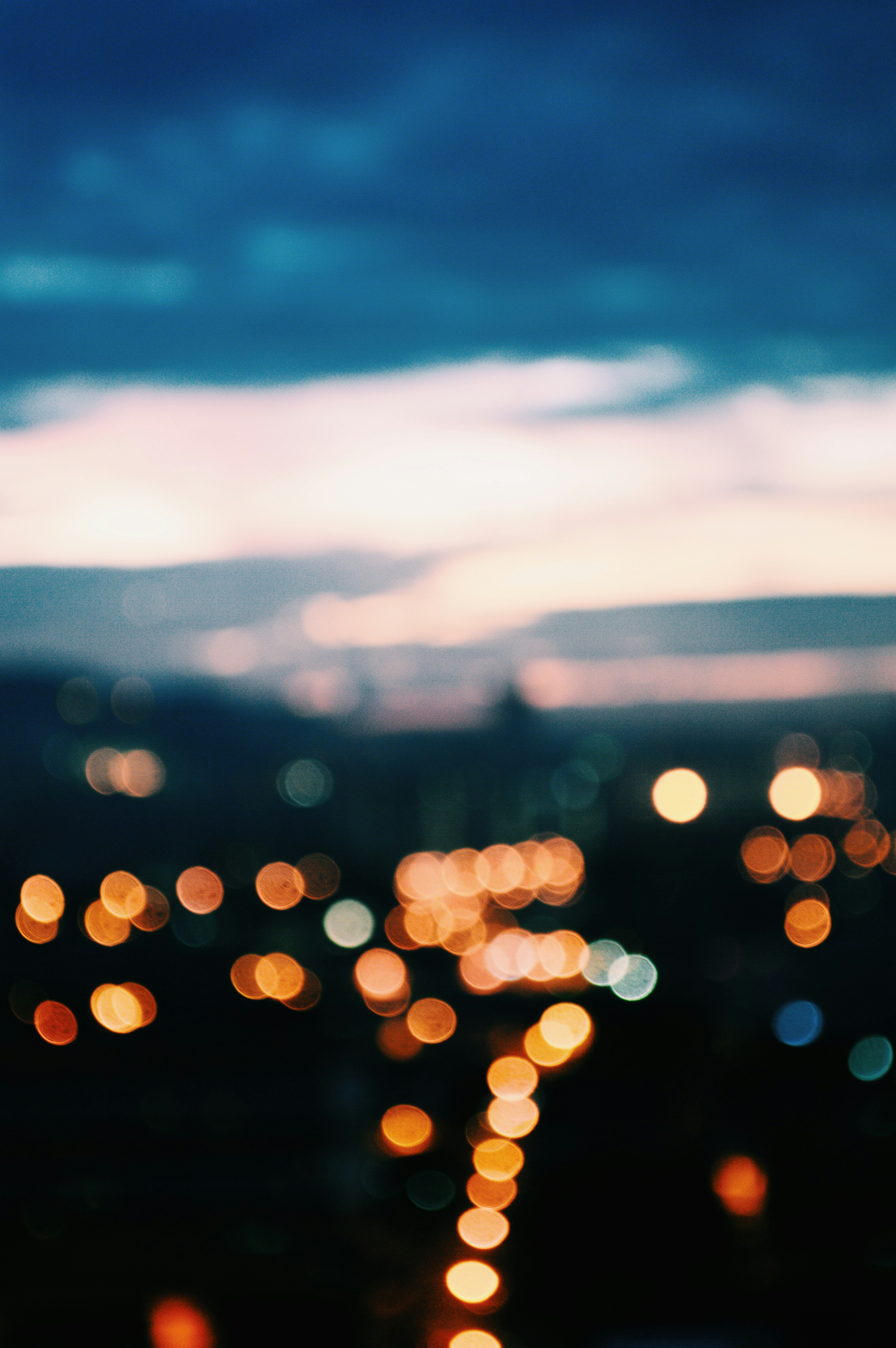 Dusk City Bokeh Lights View