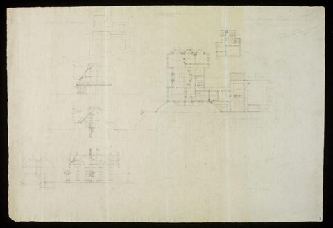 Vintage Hand-drawn Architectural Blueprint