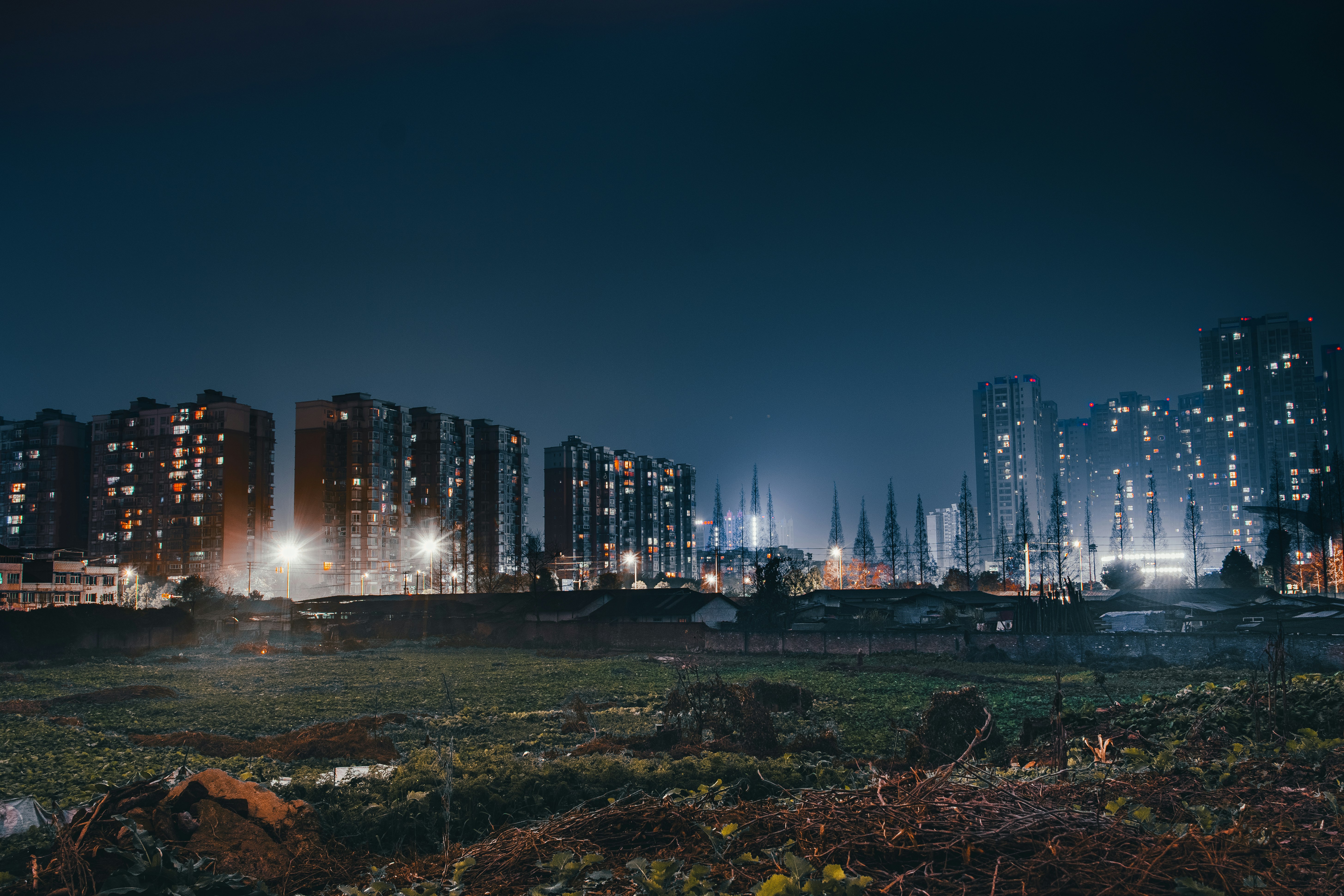 Urban Residential Night View