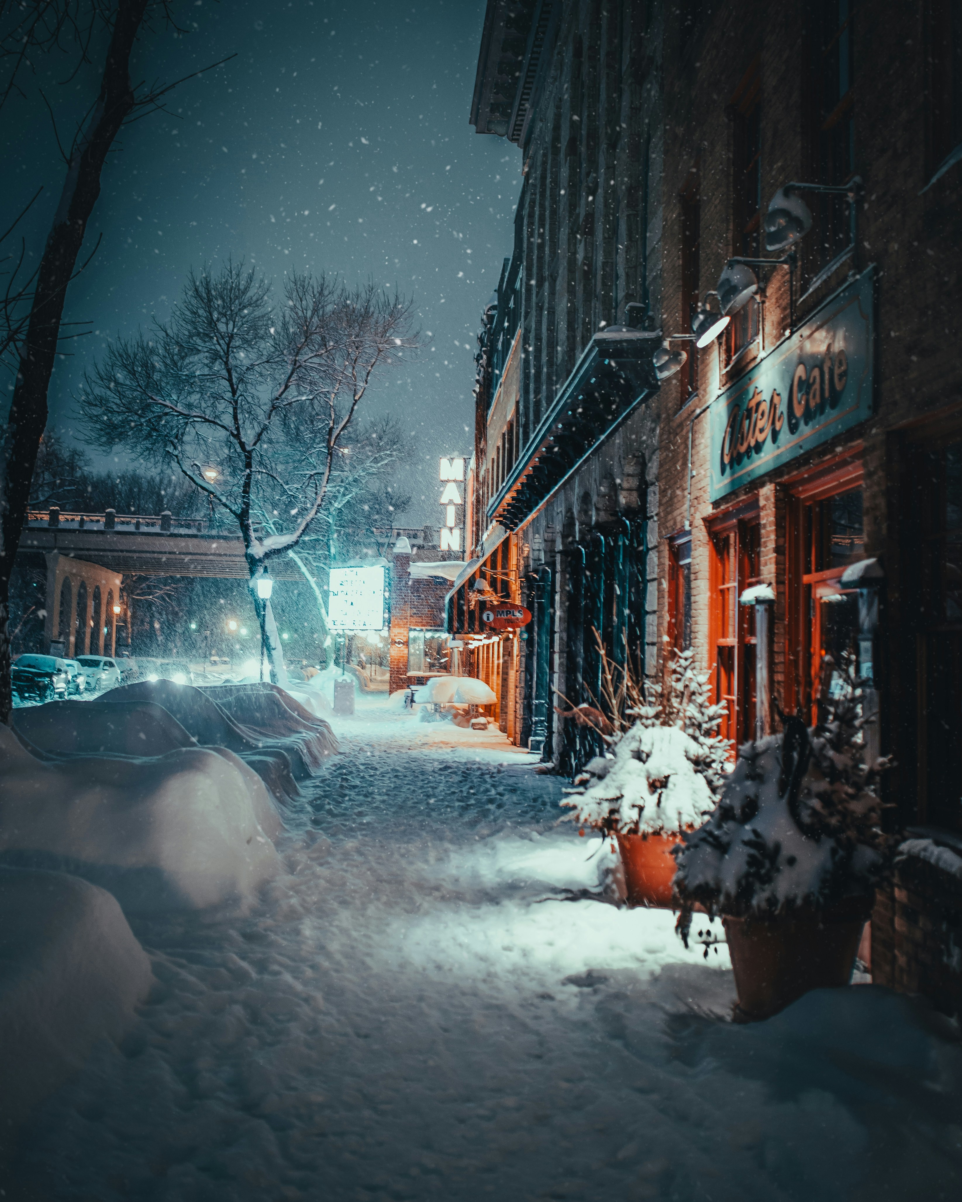 Snowy Night Street View