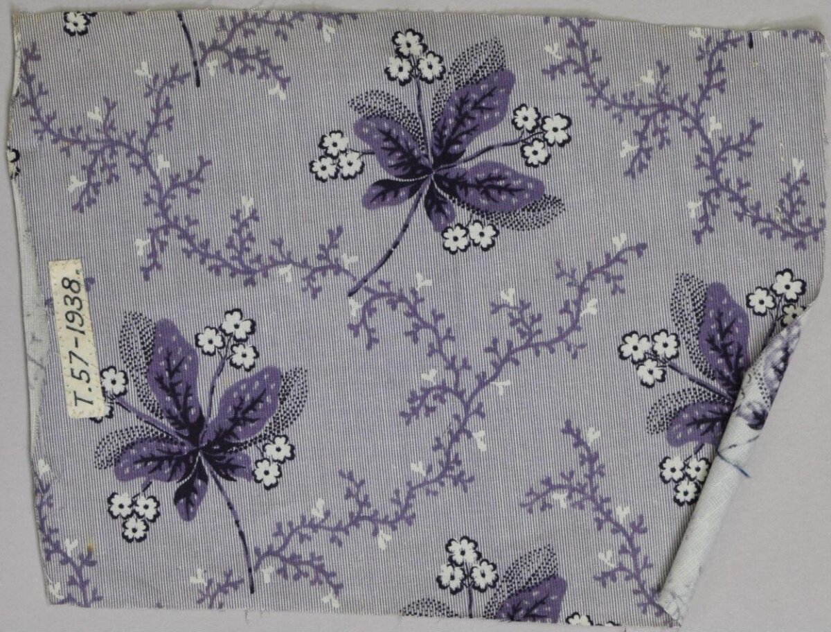Vintage Purple Floral Printed Fabric