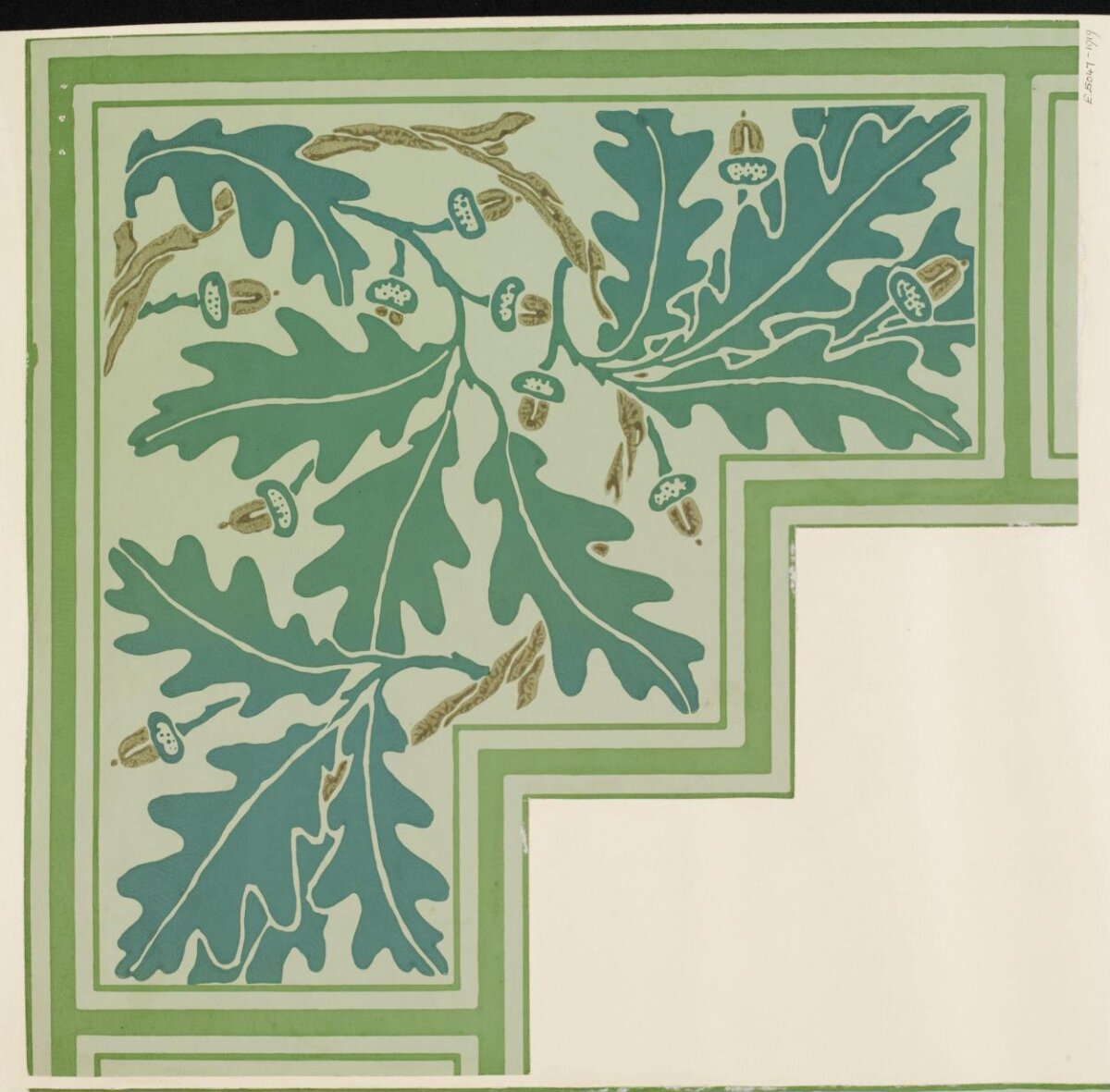 Stylized Oak Acorn Decorative Pattern