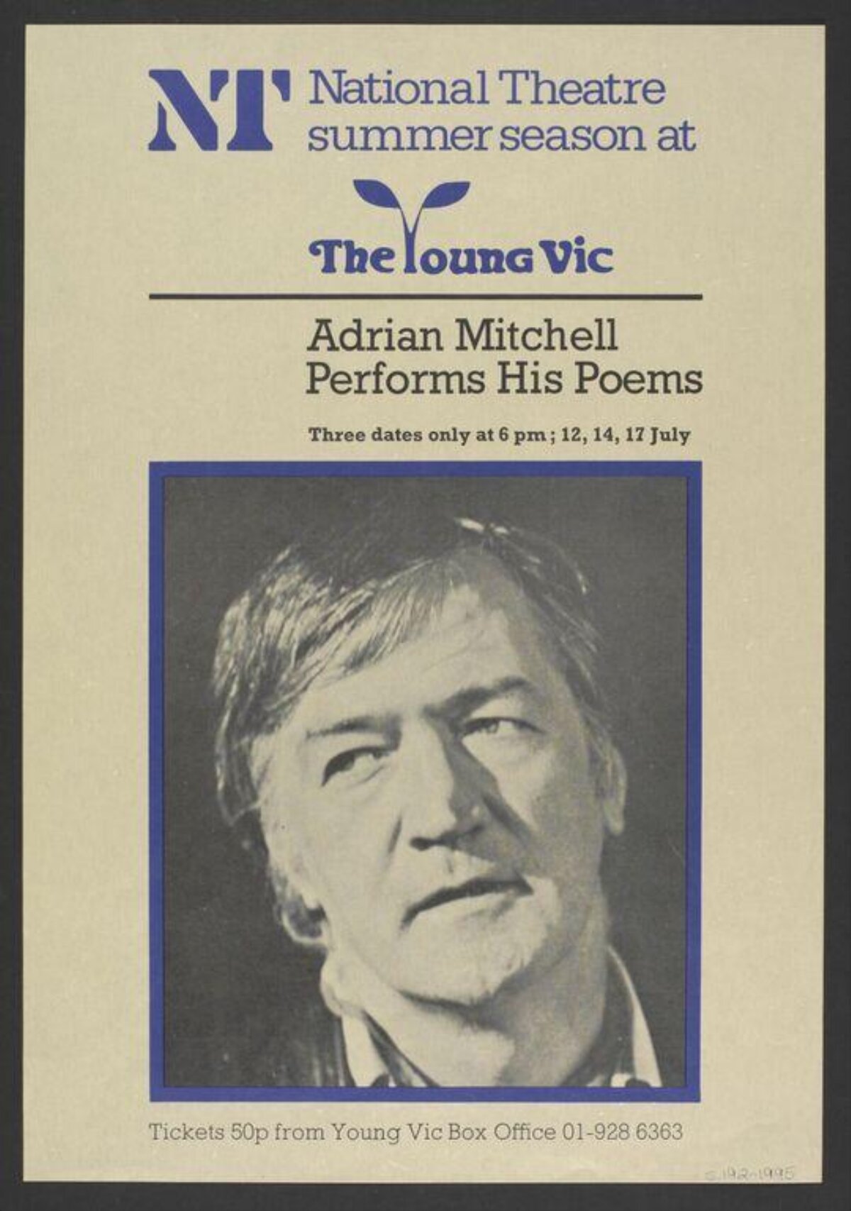 Adrian Mitchell Poetry Performance Poster — Posters