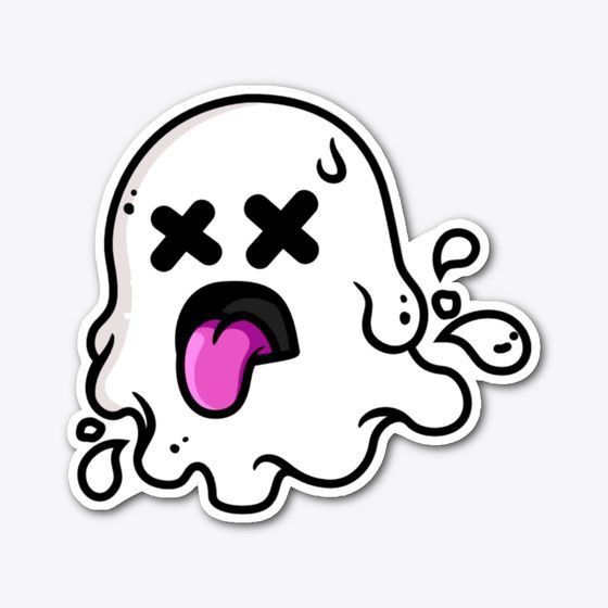 Cartoon X-Eye Ghost Sticker