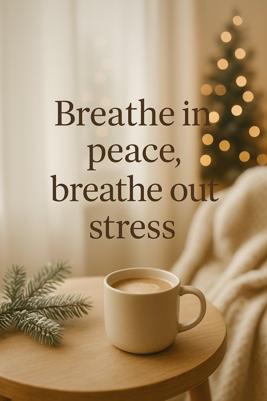 Breathe In Peace Cozy Coffee Scene