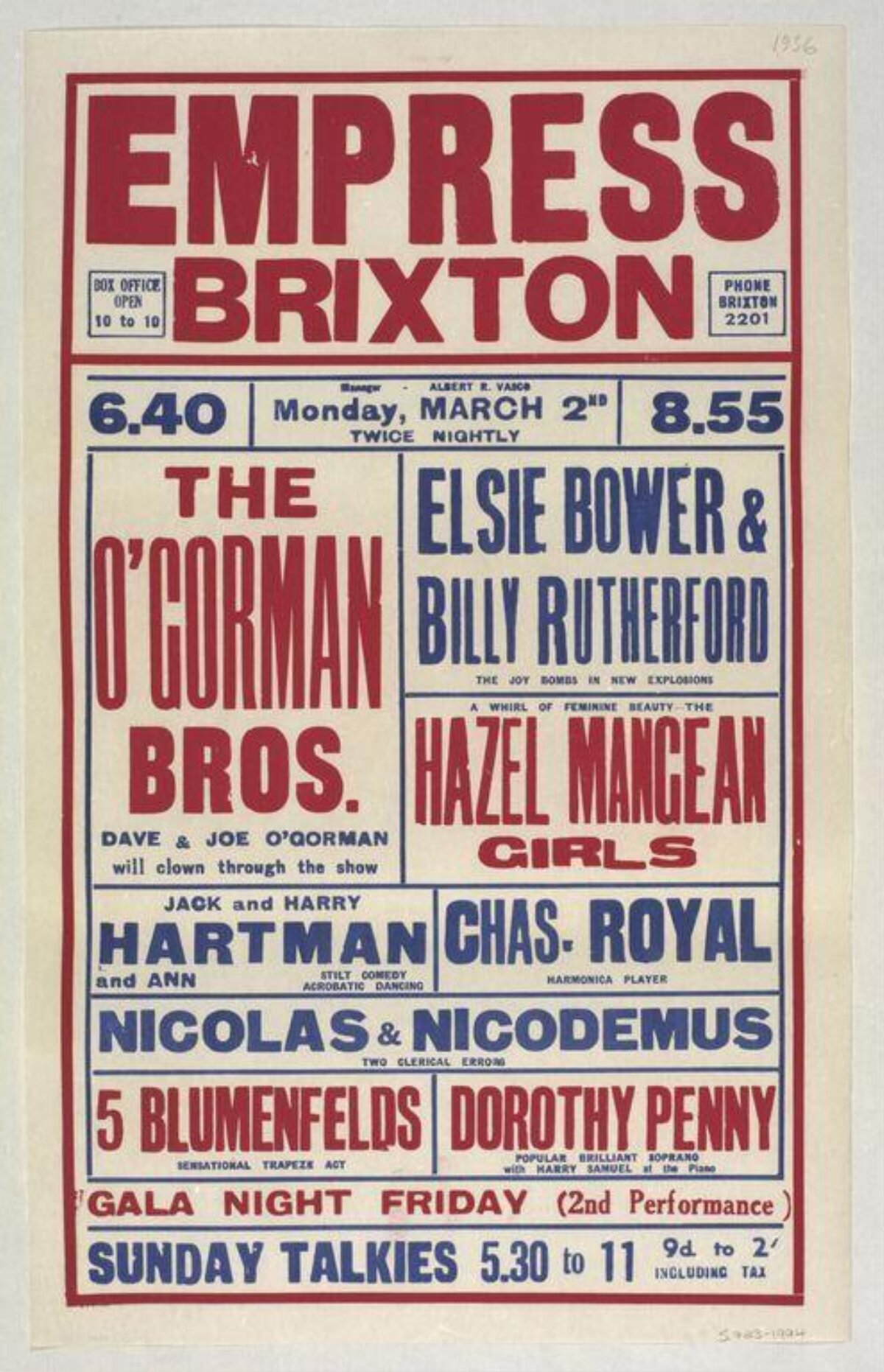 Empress Brixton Vintage Show Poster
