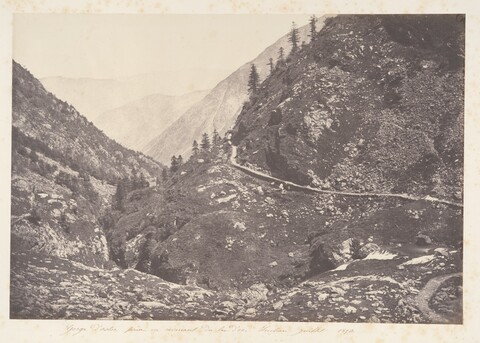 Vintage 1892 Mountain Gorge Landscape