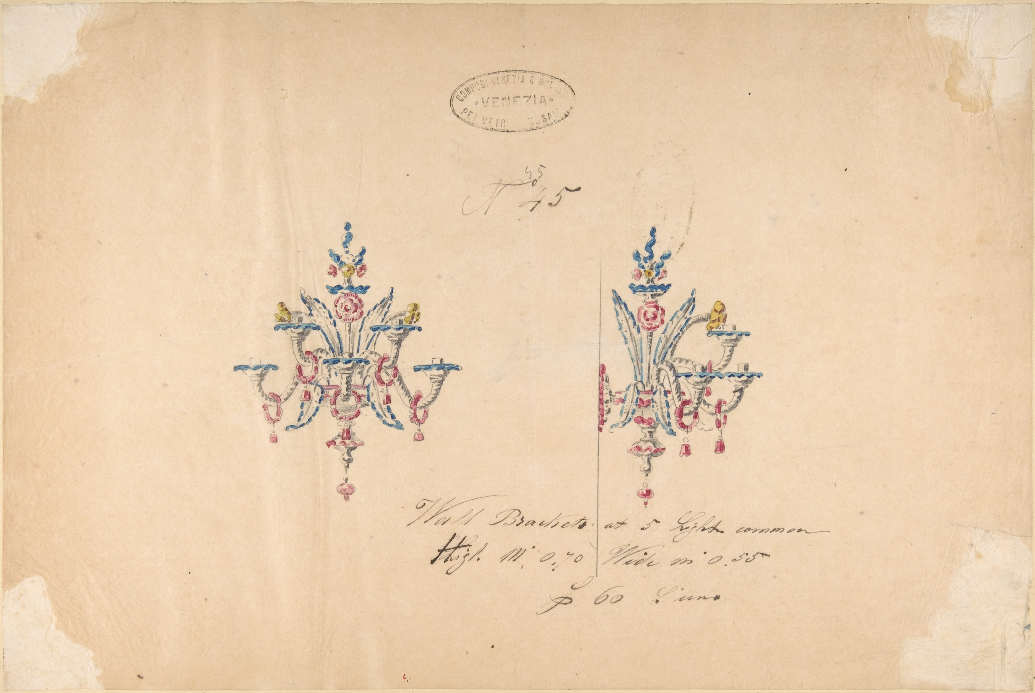 Design Sketch for Two Glass Wall Brackets