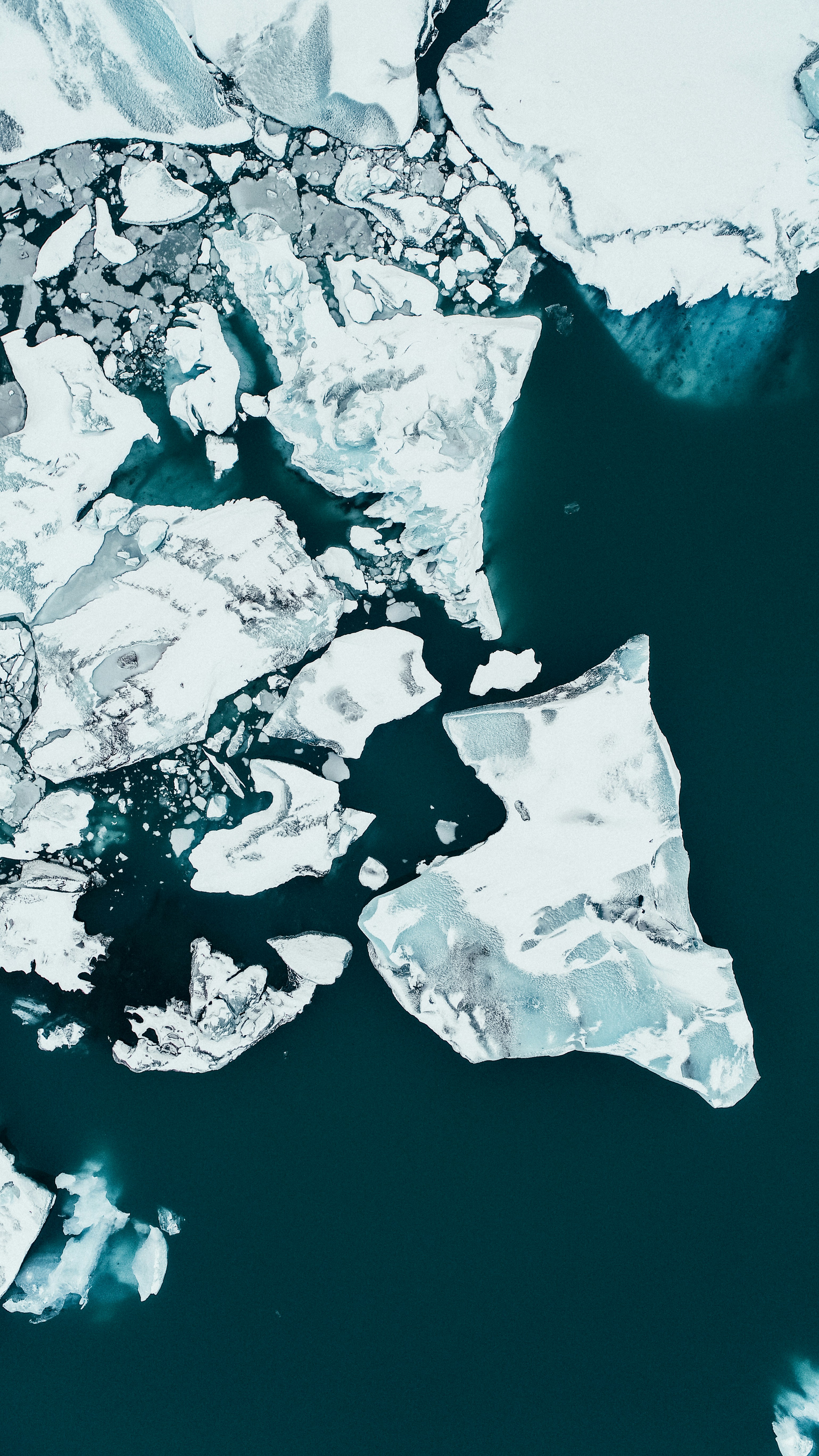 Aerial View of Broken Sea Ice
