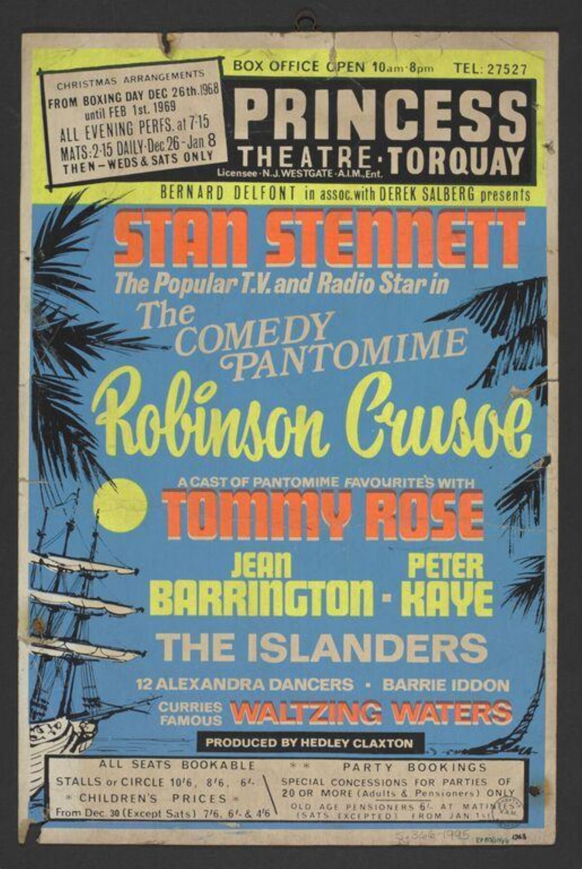 1968 Robinson Crusoe Pantomime Poster