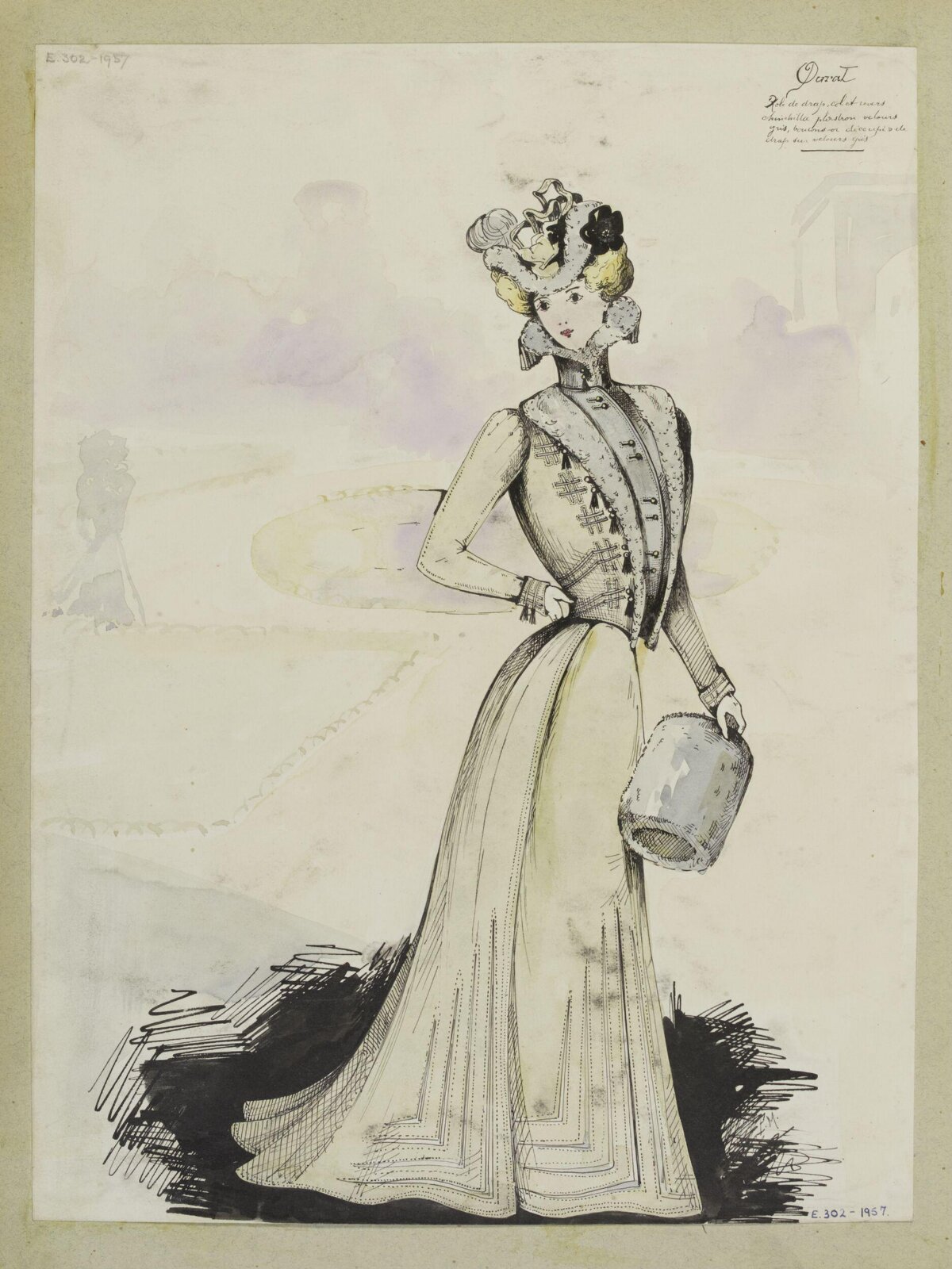 19th Century Women's Fashion Sketch