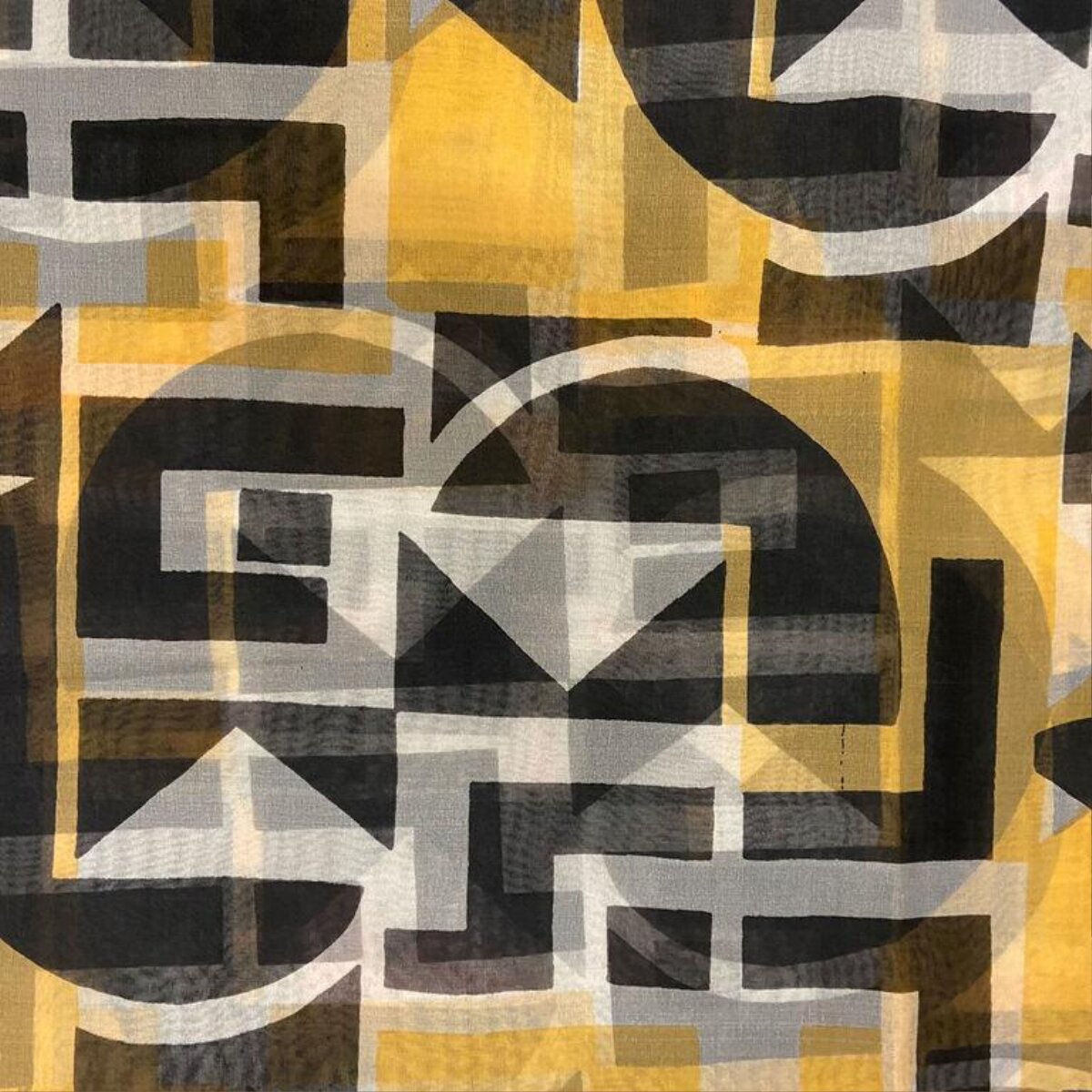 Yellow Gray Geometric Abstract Art
