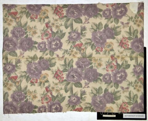 Vintage Purple Floral Fabric Sample