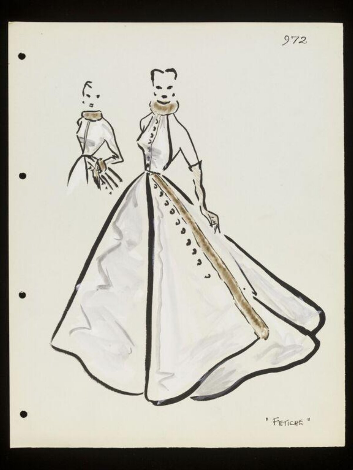Vintage Gown Fashion Sketch