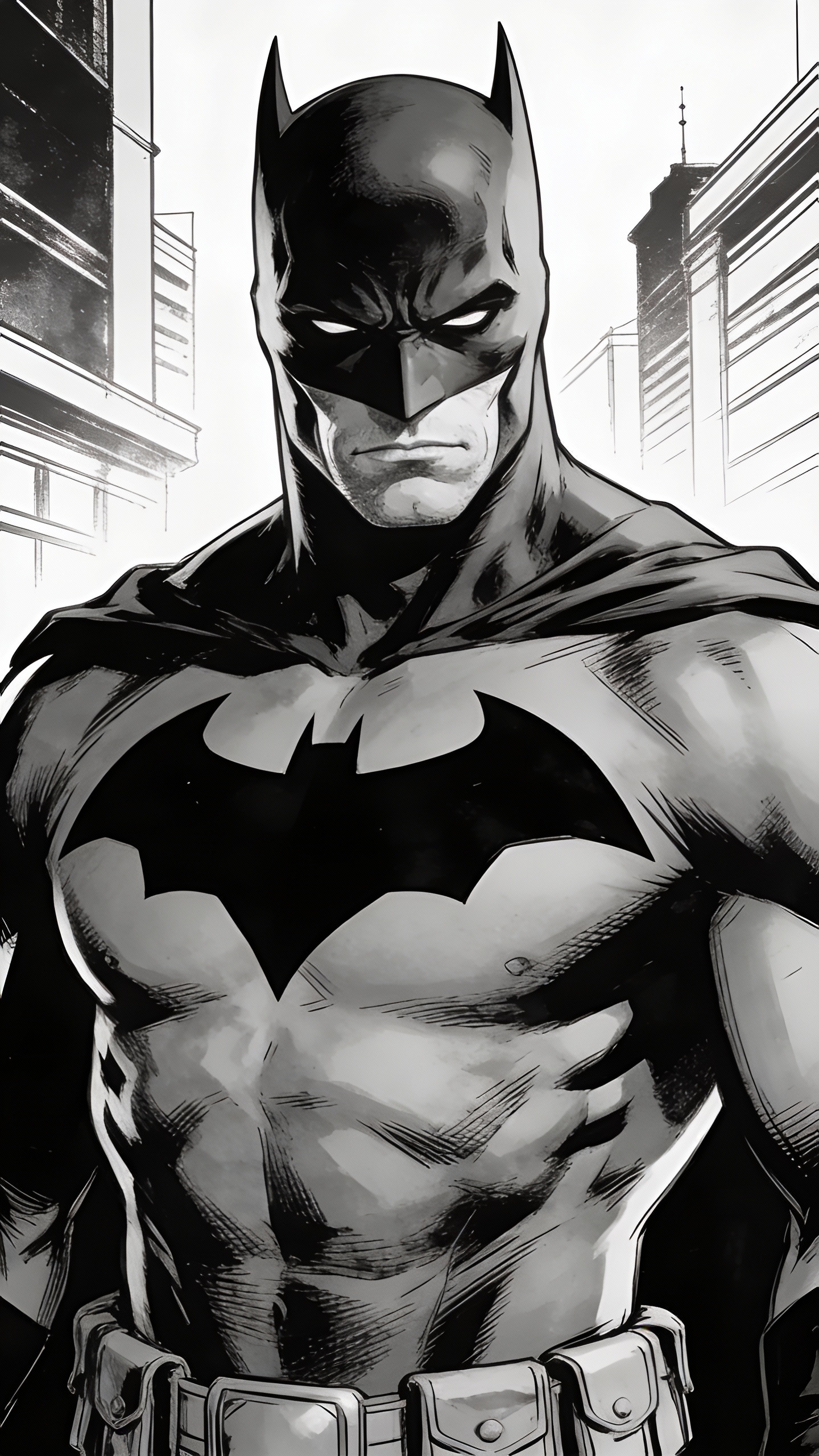 Batman Standing in Gotham City
