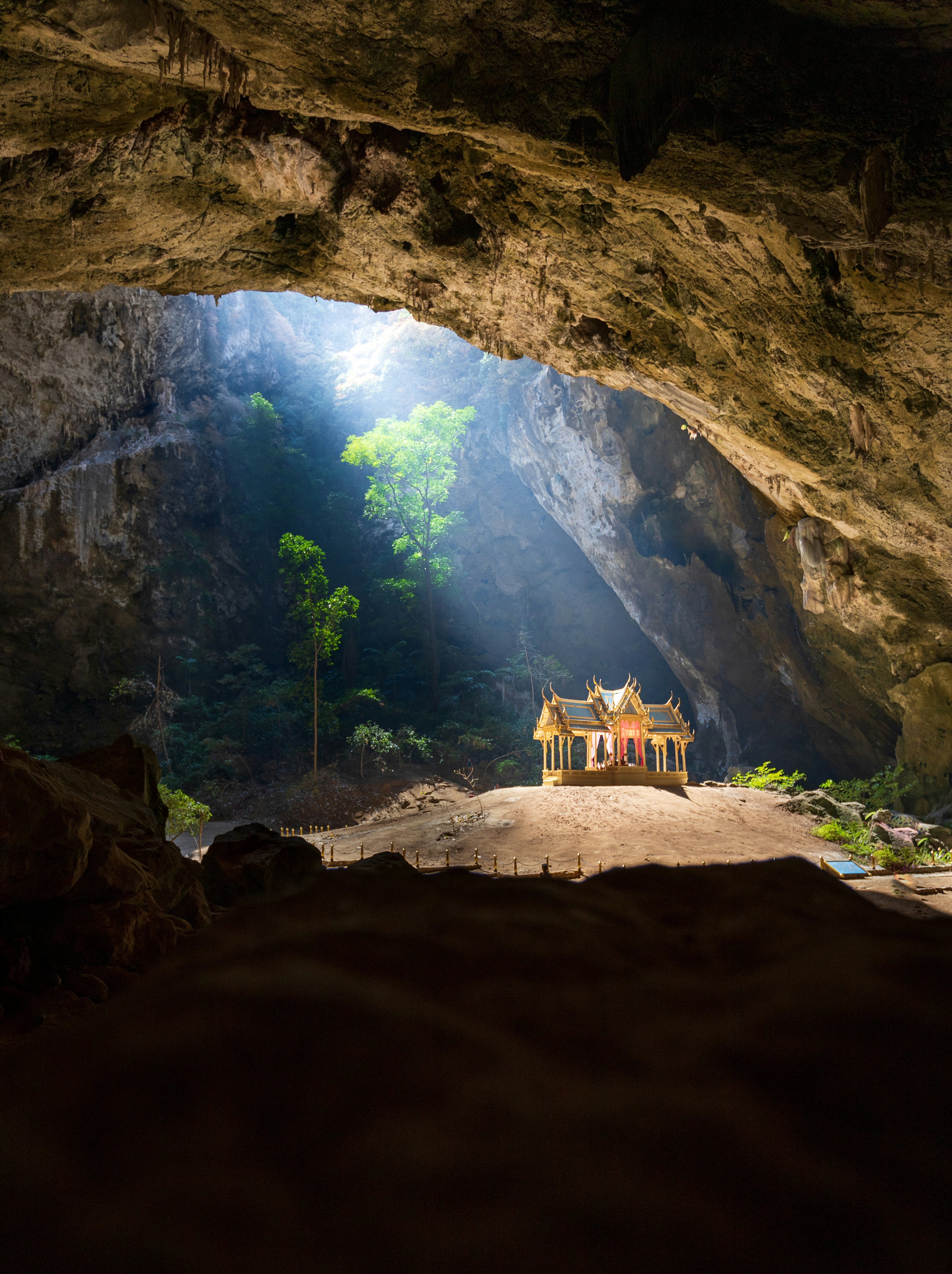 Golden Shrine Inside Mountain Cave