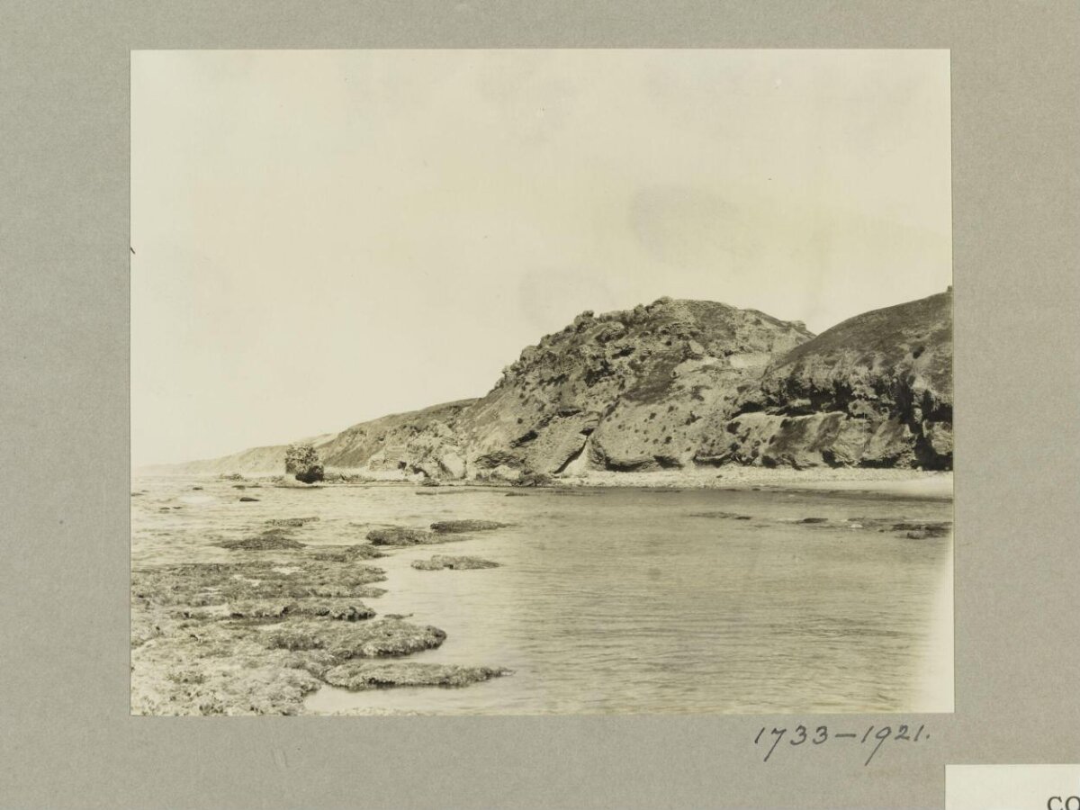 Vintage Coastal Cliff Shore View