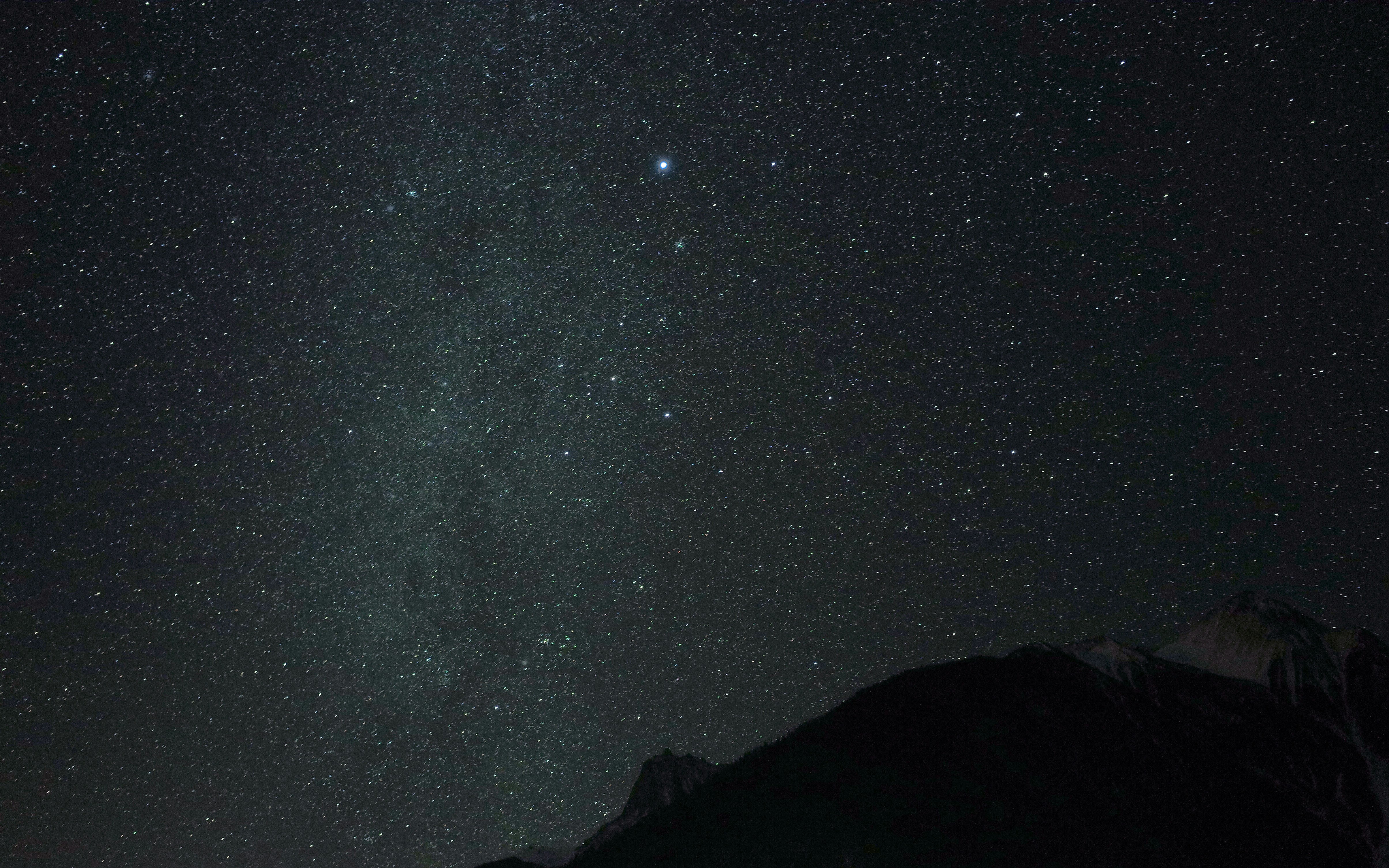 Starry Sky Over Mountain Peaks