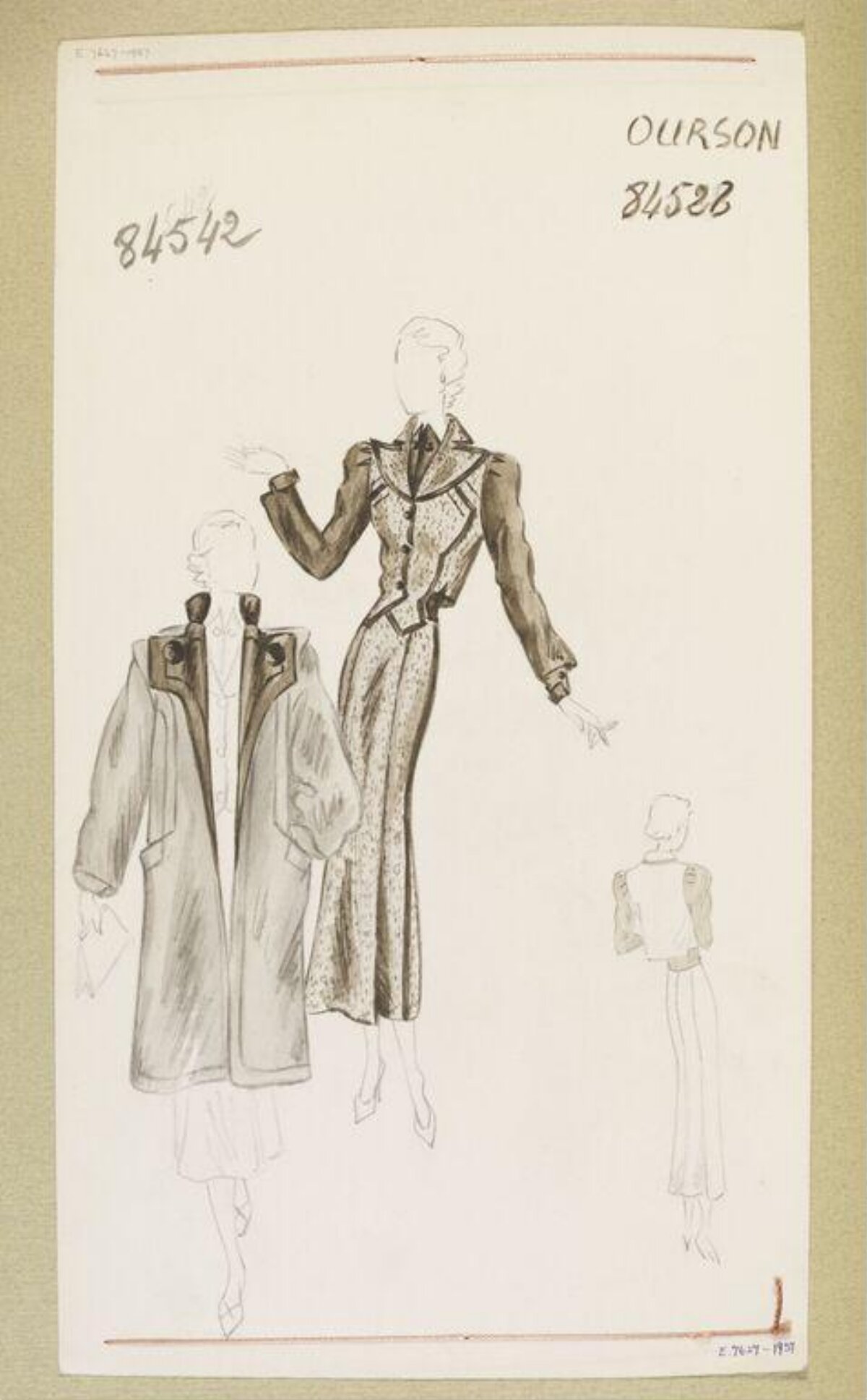 Vintage Women's Fashion Design Sketch