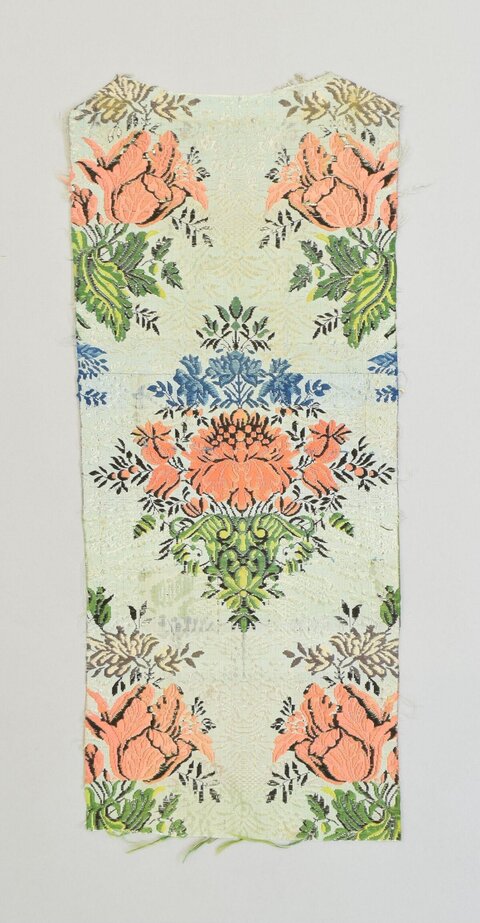 Vintage Floral Pattern Textile Fragment