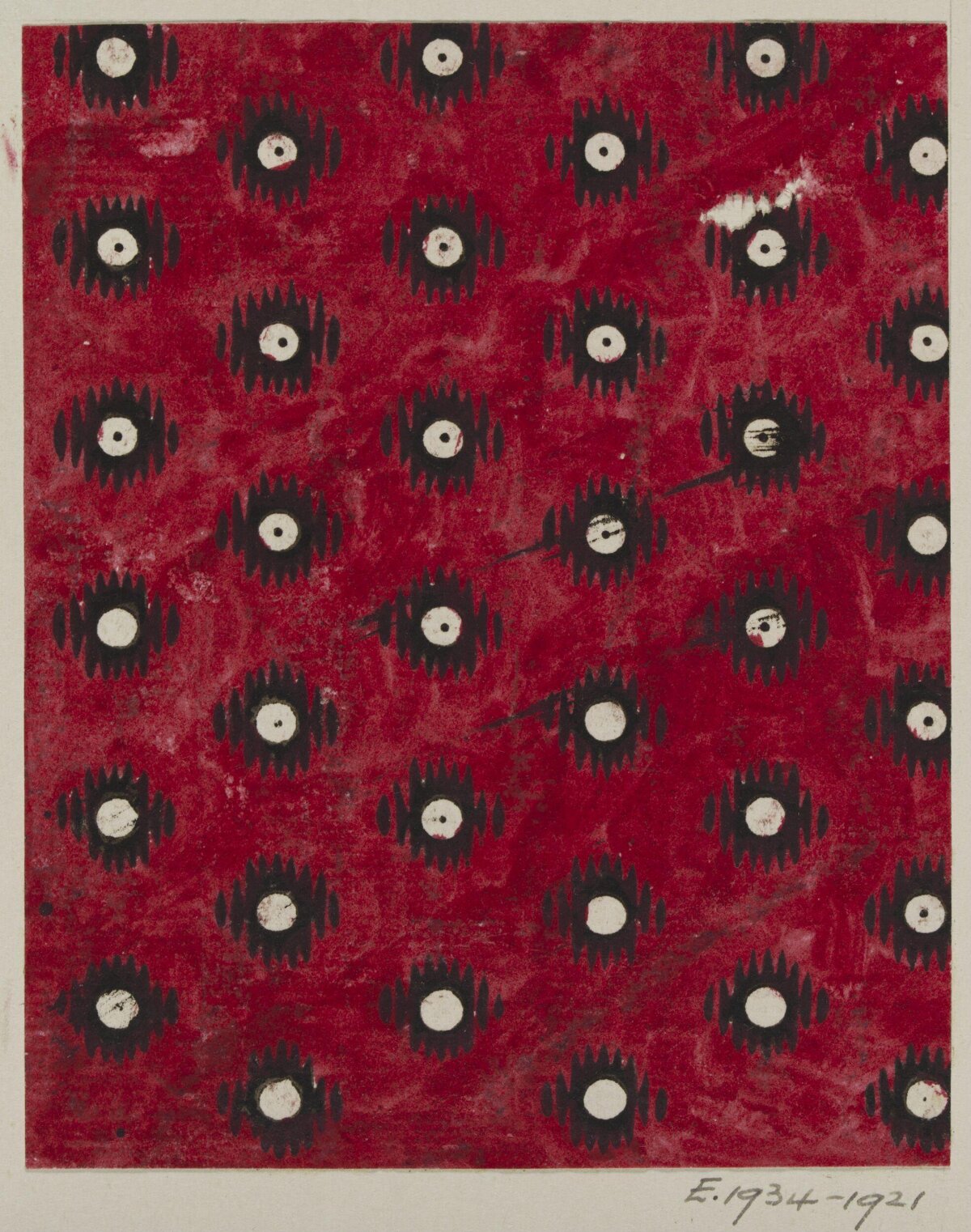 Red Textile Eye Motif Pattern Design