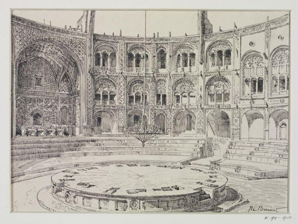 Pen Sketch of Palace Courtyard