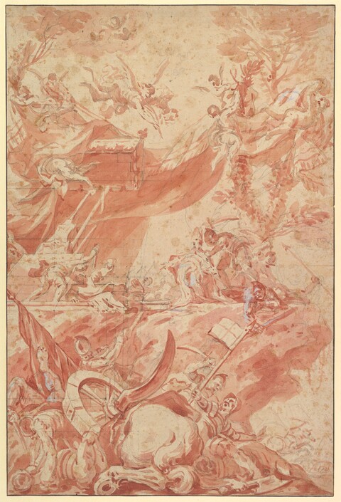 Red Wash Battle Scene Sketch