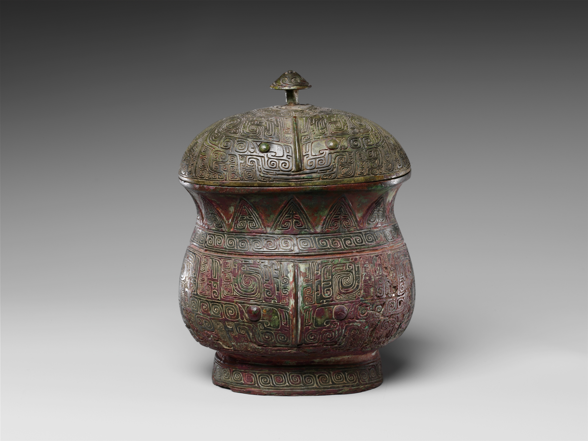 Ancient Chinese Bronze Covered Vessel