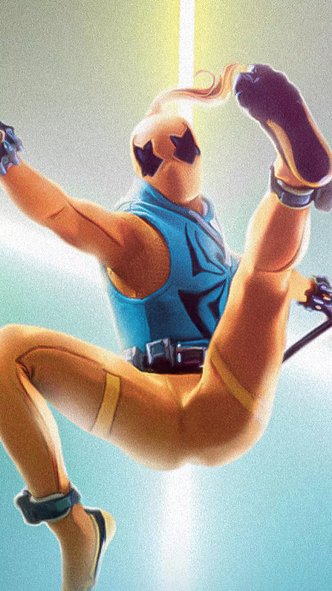 Back View of Acrobatic Game Character