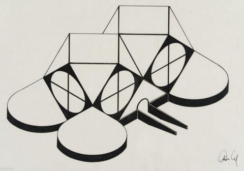 Geometric Abstract Ink Drawing