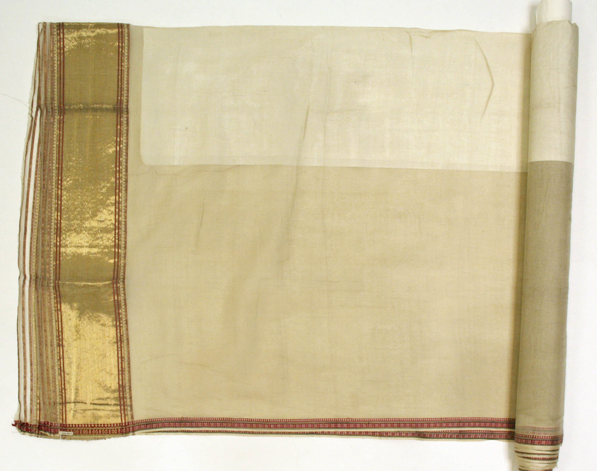 Partially Unrolled Woven Silk Textile