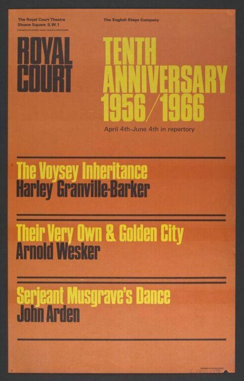 Royal Court Theatre Tenth Anniversary Poster