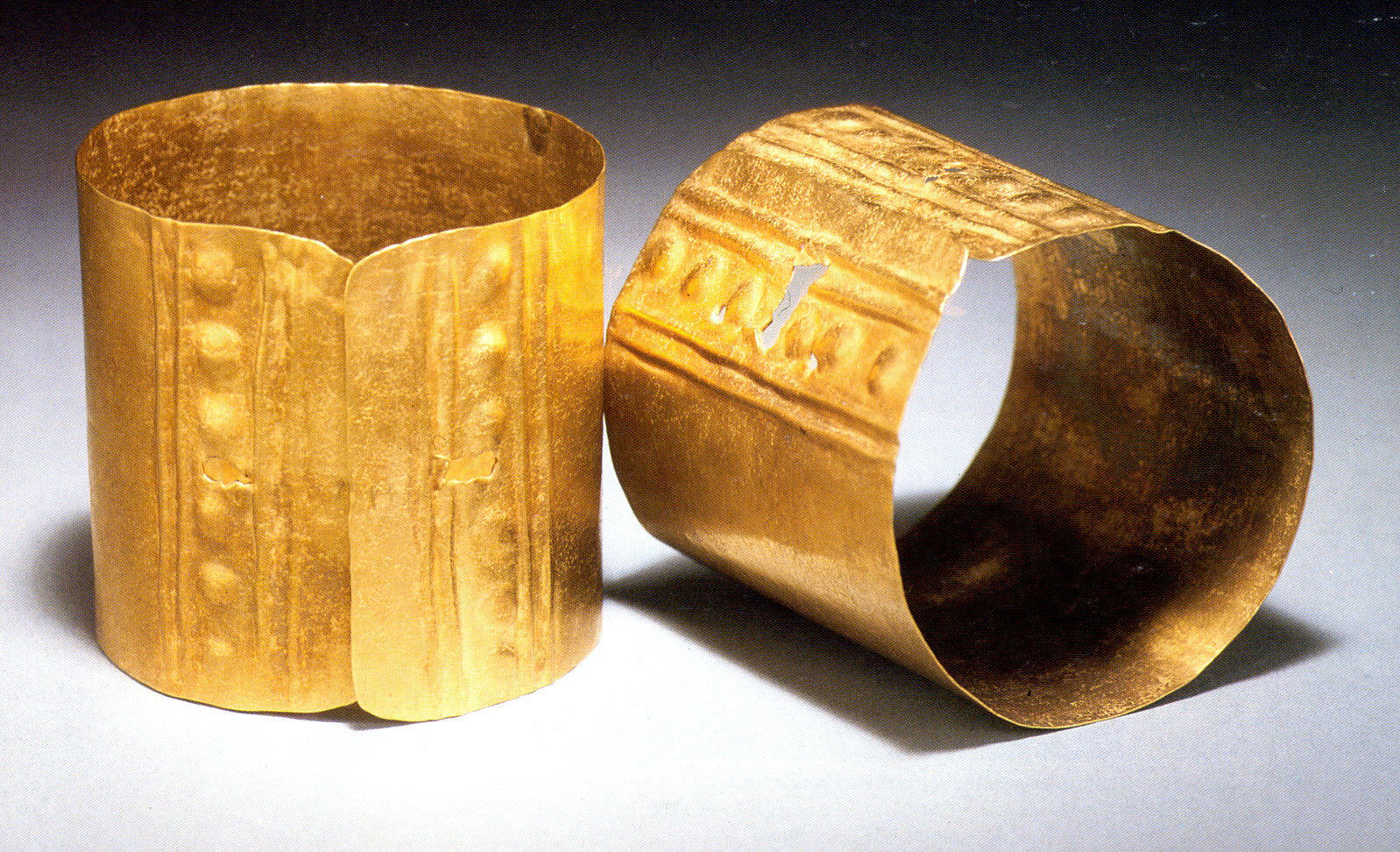 Ancient Patterned Gold Arm Cuffs