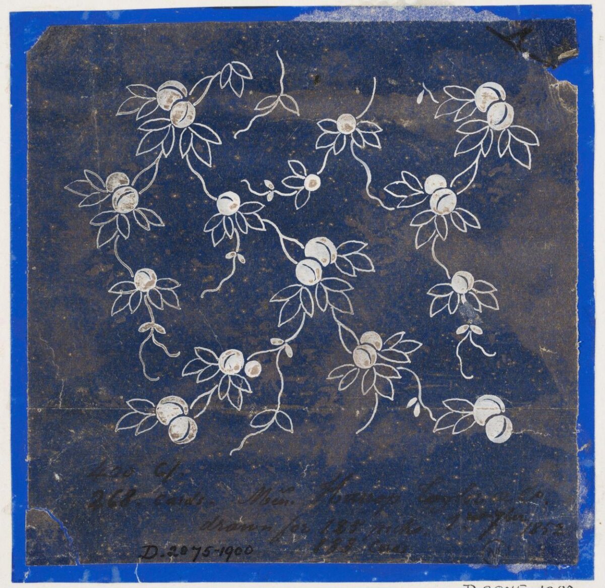 1852 Vintage Fruit Pattern Textile Design