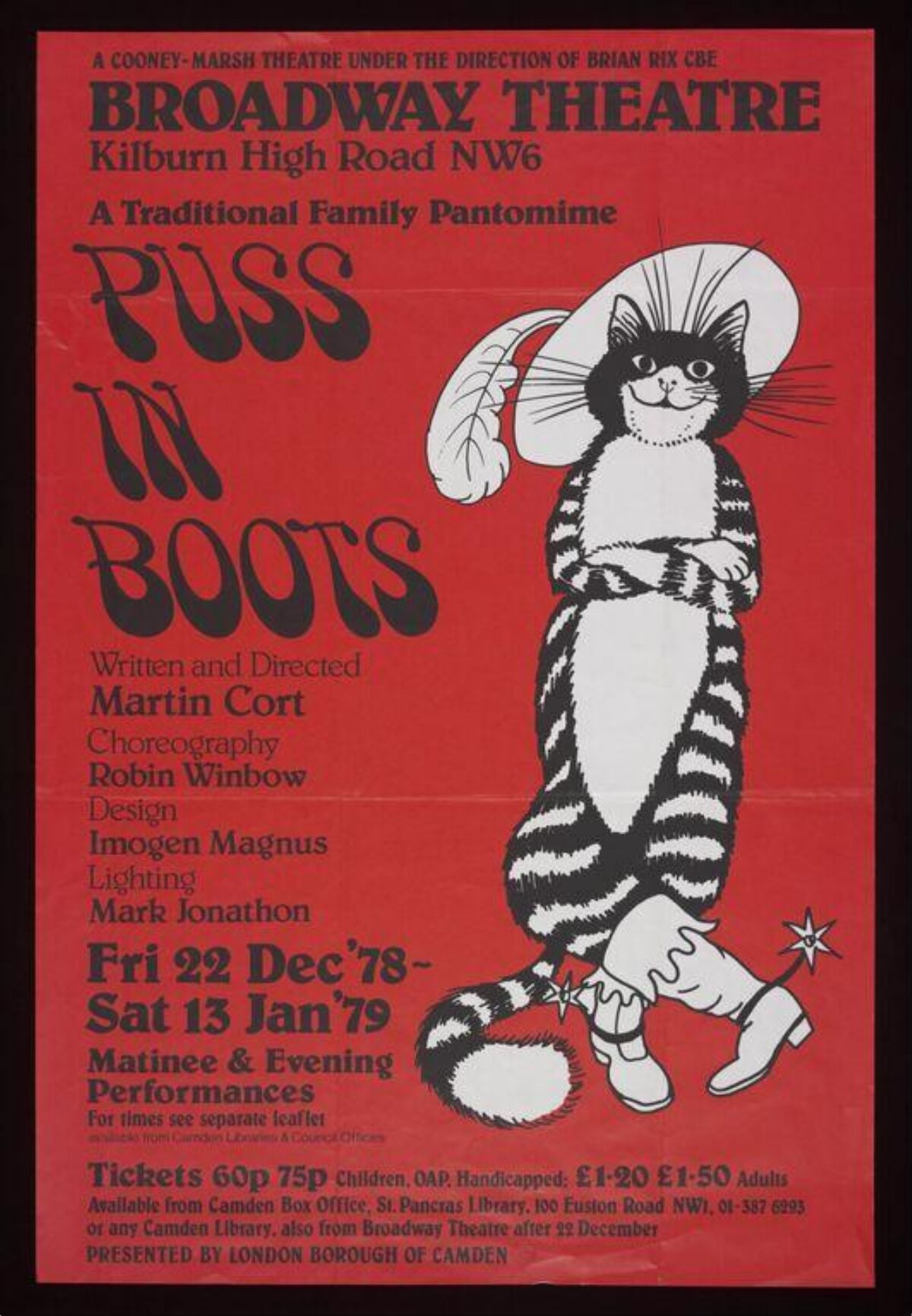 Vintage Puss in Boots Pantomime Poster