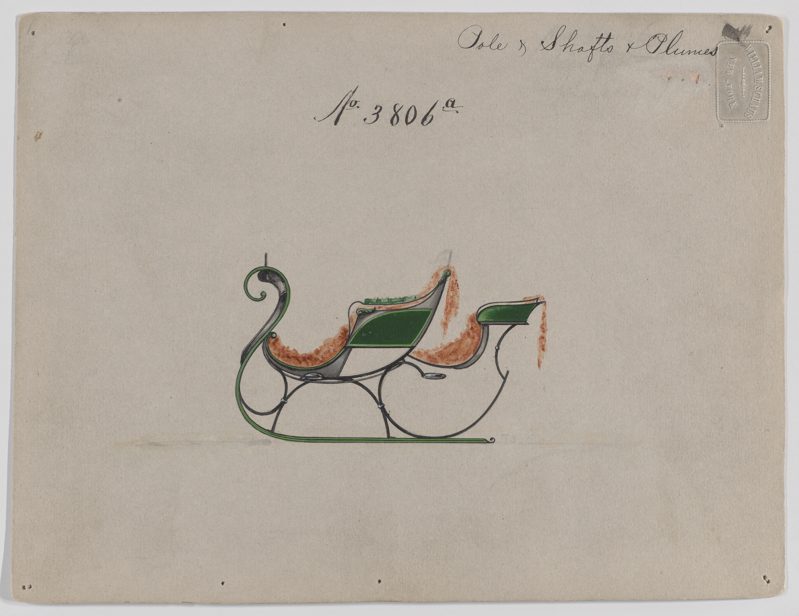 Vintage Horse-drawn Sleigh Design Drawing