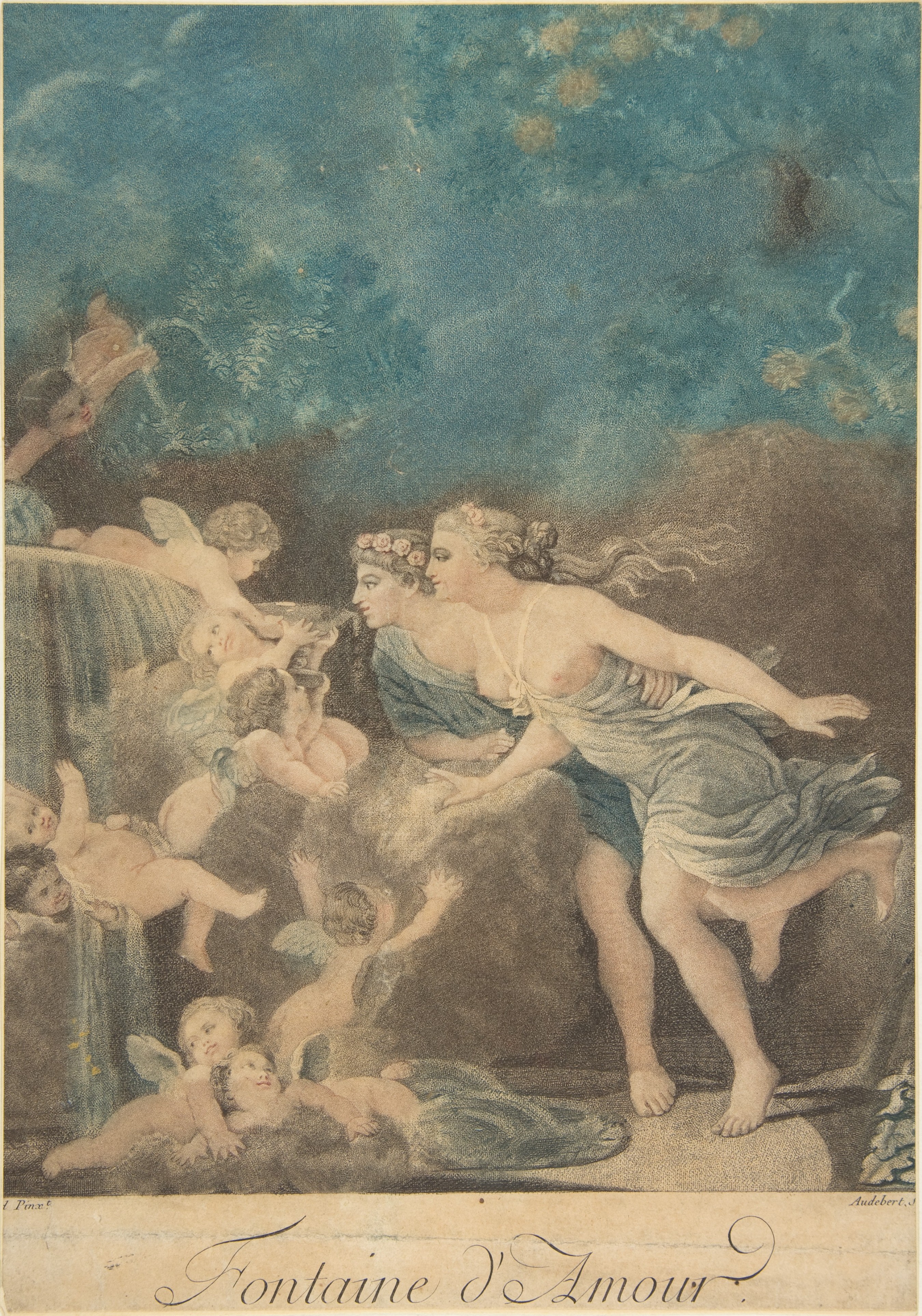 Fountain of Love Antique Print