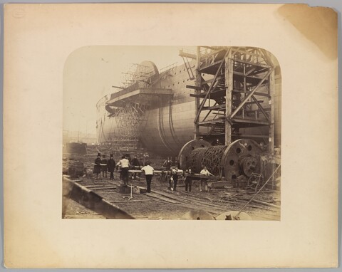Ship Under Construction at Shipyard