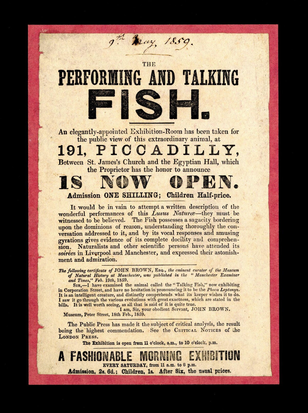 1859 Talking Fish Exhibition Poster