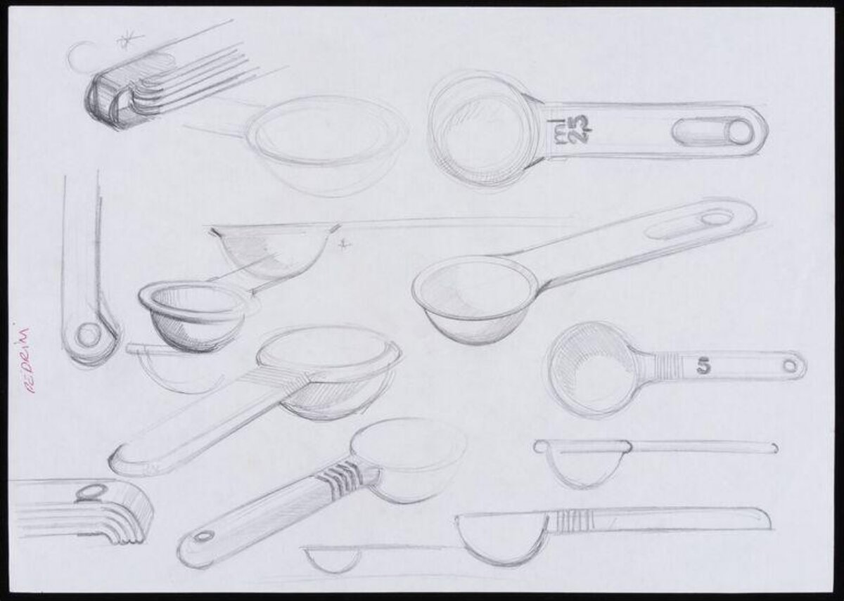 Pencil Sketches of Measuring Spoons